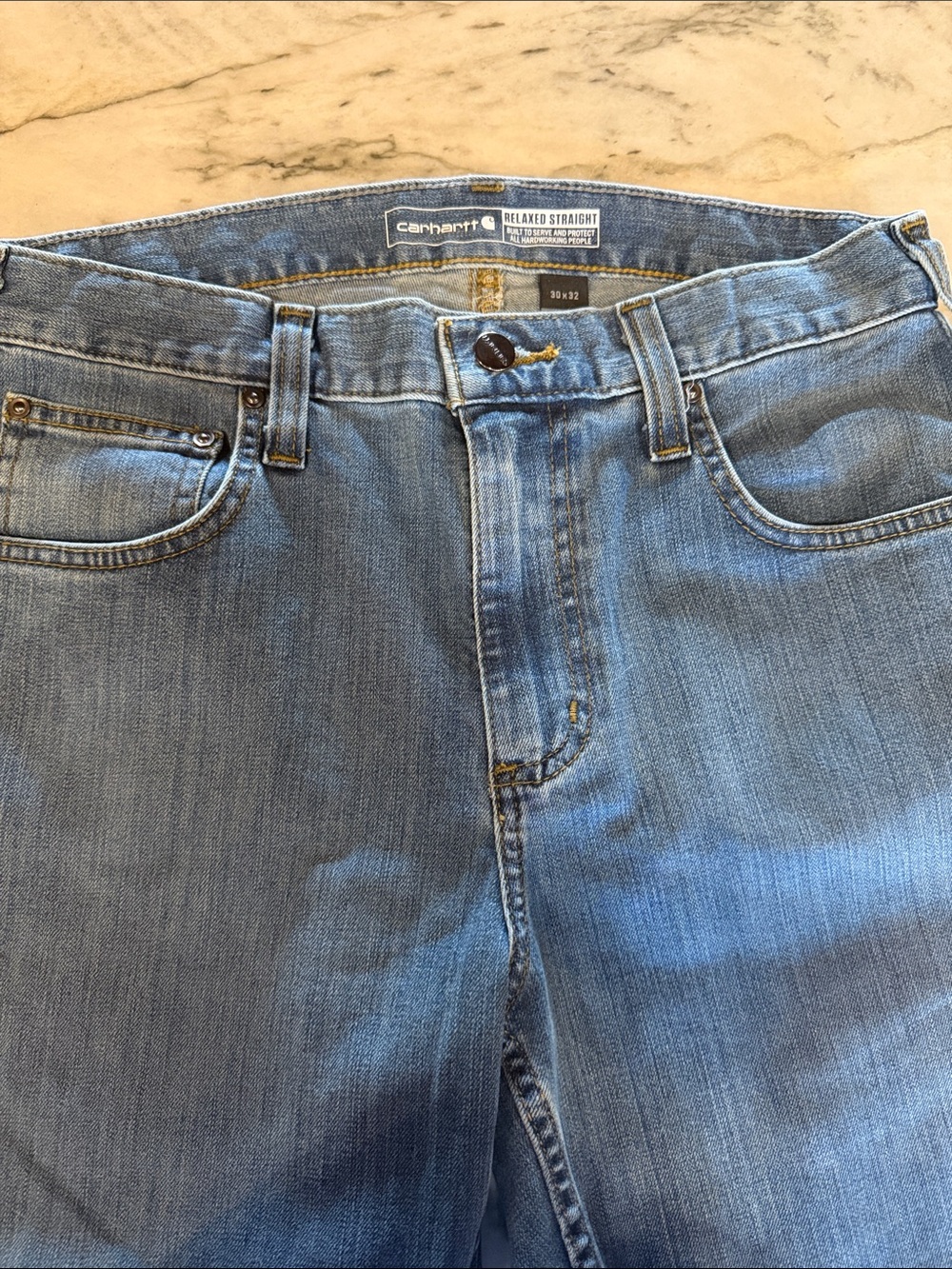 Carhartt Men’s Relaxed Straight Jeans in Medium Blue Wash